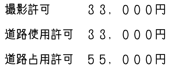 撮影許可　３３，０００円