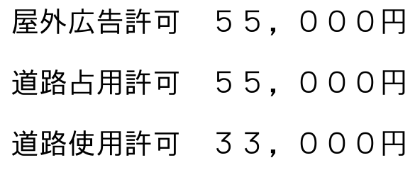 屋外広告許可　道路使用許可　道路占用許可